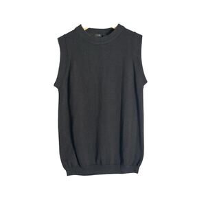 Black Silk & Cotton Blend Sleeveless Sweater Size Medium‎